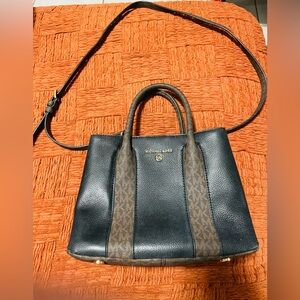 Michael Kors Austin Black and Brown Women's Satchel